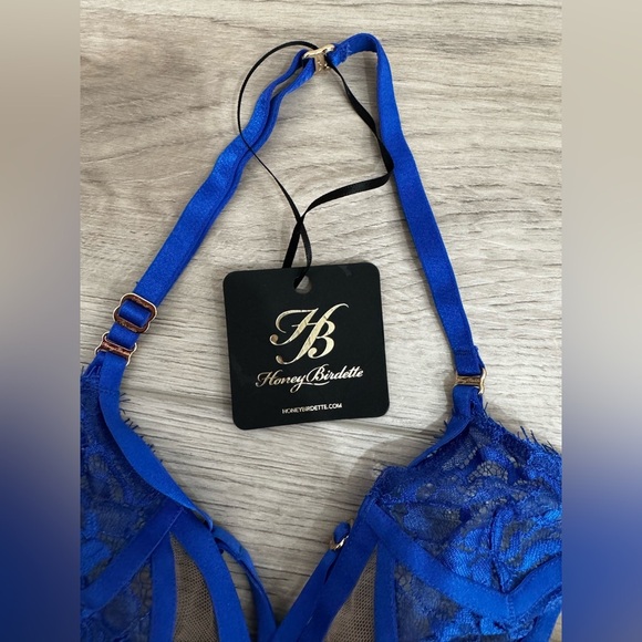 Honey Birdette Blue Lace Bralette - Picture 3 of 9